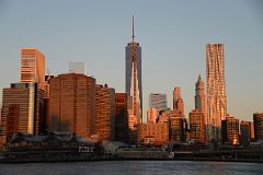 11 Sunrise On One Chase Manhattan Plaza, One World Trade Center, Woolworth Building, New York by Gehry From Brooklyn Heights.jpg